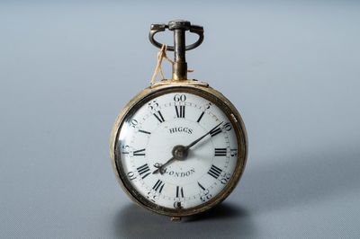 Een verguld zilveren zakhorloge met repetitiewerk, Robert & Peter Higgs, no. 1466, Londen, 17/18e eeuw