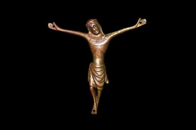 Een vergulde bronzen Corpus, Frankrijk, 14e eeuw