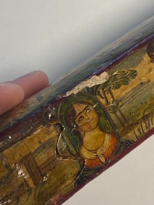 Een verzameling van acht gelakte papier-maché pennendozen of qalamdans, Qajar, Perzië, 19e eeuw — foto 47