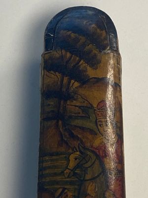 Een verzameling van acht gelakte papier-maché pennendozen of qalamdans, Qajar, Perzië, 19e eeuw — foto 79