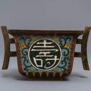 Een vierkante Chinese cloisonné wierookbrander, Qianlong merk en periode — foto 3
