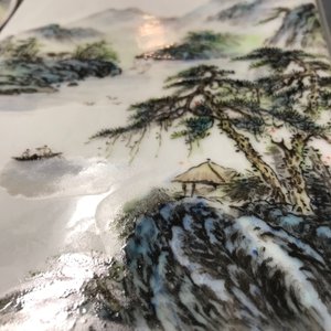 Een vierkante Chinese qianjiang cai penselenbeker met landschappen, 20e eeuw — foto 16