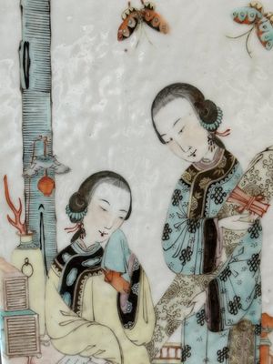 Een vierkante Chinese qianjiang cai vaas, gesigneerd Huang Ruming 黃汝銘, 19/20e eeuw — foto 16