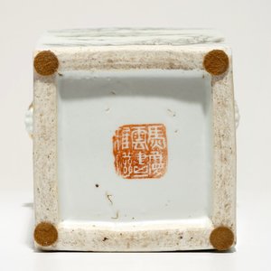 Een vierkante Chinese qianjiang cai vaas, gesigneerd Ma Qing Yun, 19/20e eeuw — foto 6
