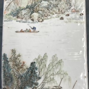 Een vierkante Chinese qianjiang cai vaas met landschapsdecor, Wang Youtang, vroeg 20e eeuw — foto 17