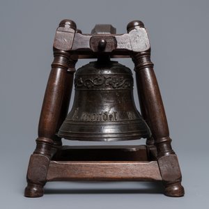 Een Vlaamse bronzen bel met inscriptie: 'Gegoten te Brugge door F. Brondel', 19e eeuw — foto 5