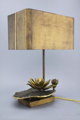 Een "Waterlelie" lamp in brons, Maison Charles Parijs, ca. 1970