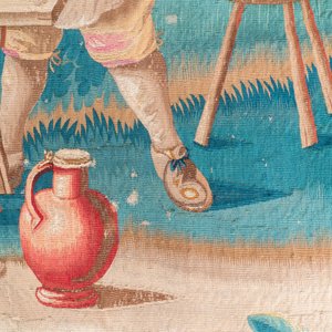 Een wollen en zijden wandtapijt naar David Teniers, atelier van Guillaume Werniers, Rijsel, Frankrijk, 17/18e eeuw — foto 7
