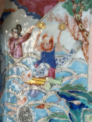 Een zeer fijne zeshoekige Chinese Canton famille rose jardinière, 19e eeuw — foto 15
