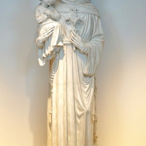 Een zeer groot plaasteren beeld van Sint Antonius, 19/20e eeuw, Brugge — foto 1