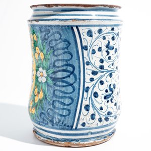 Een zeer grote albarello in Italiaanse majolica, Deruta, 17e eeuw — foto 4