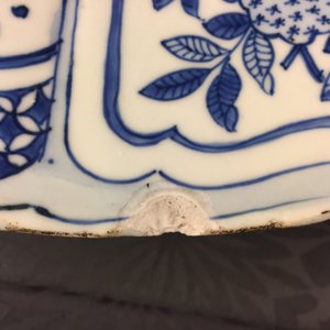 Een zeer grote blauw-witte kraak porseleinen schotel met een leeuw, Wanli, Ming — foto 3