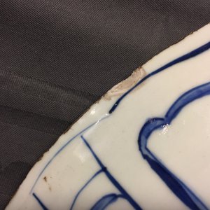 Een zeer grote blauw-witte kraak porseleinen schotel met een leeuw, Wanli, Ming — foto 6