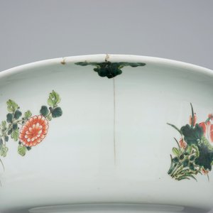 Een zeer grote Chinese famille verte kom, 19/20e eeuw — foto 8