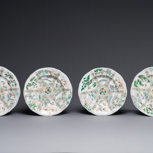 Een zeldzaam 30-delig KPM porseleinen servies met Cantonees famille verte beschildering, China en Duitsland, 19e eeuw — foto 4