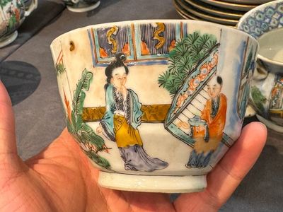 Een zeldzaam Chinees Canton famille verte 27-delig theeservies, 19e eeuw — foto 21