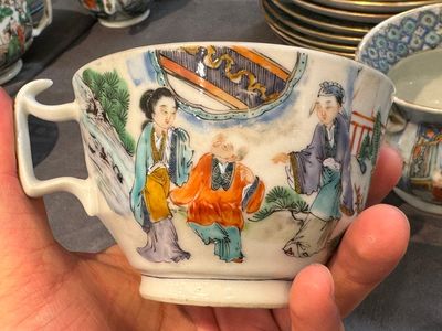 Een zeldzaam Chinees Canton famille verte 27-delig theeservies, 19e eeuw — foto 22