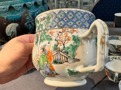 Een zeldzaam Chinees Canton famille verte 27-delig theeservies, 19e eeuw — foto 37