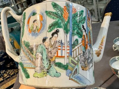 Een zeldzaam Chinees Canton famille verte 27-delig theeservies, 19e eeuw — foto 45