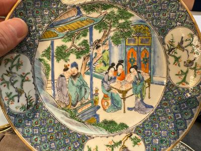 Een zeldzaam Chinees Canton famille verte 27-delig theeservies, 19e eeuw — foto 10