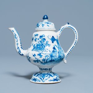 Een zeldzame blauw-witte Delftse fopkan, 1e helft 18e eeuw — foto 2