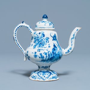 Een zeldzame blauw-witte Delftse fopkan, 1e helft 18e eeuw — foto 4