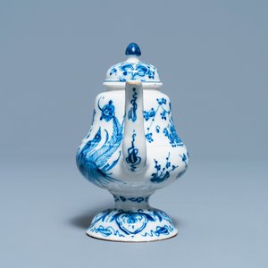 Een zeldzame blauw-witte Delftse fopkan, 1e helft 18e eeuw — foto 5