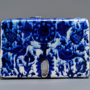 Een zeldzame blauw-witte Perzische geldkoffer, Qajar, Iran, 18/19e eeuw — foto 7