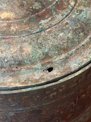 Een zeldzame Chinese archaïsche met zilver ingelegde bronzen cosmetica doos en deksel, 'lian', Westelijke Han — foto 12