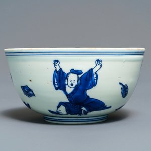 Een zeldzame Chinese blauw-witte dubbelwandige warmhoudkom, 'zhuge', Jiajing — foto 4