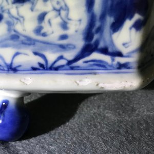 Een zeldzame Chinese blauwwitte koffiekan met "Europa en de stier", Kangxi — foto 21