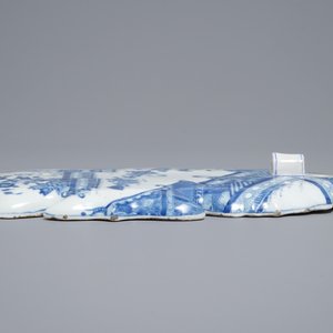 Een zeldzame Chinese blauwwitte wandblaker, Kangxi — foto 6