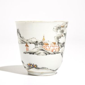 Een zeldzame Chinese famille rose kop en schotel, Qianlong — foto 6