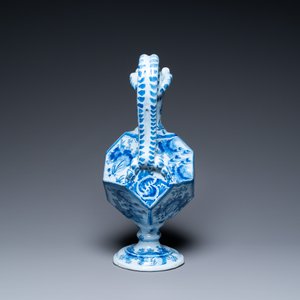 Een zeldzame grote blauw-witte gefacetteerde 'chinoiserie' kan, Nevers, Frankrijk, eind 17e eeuw — foto 3