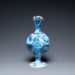 Een zeldzame grote blauw-witte gefacetteerde 'chinoiserie' kan, Nevers, Frankrijk, eind 17e eeuw — foto 5