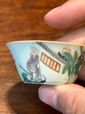 Een zeldzame set van tien Chinese famille rose kommen in oplopend formaat met erotisch decor, Daoguang merk en periode — foto 16