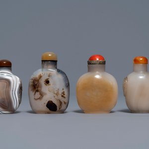 Eight Chinese agate snuff bottles, 19/20th C. — photo 2