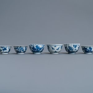 Eight Chinese blue and white cups and five saucers, Kangxi — photo 5