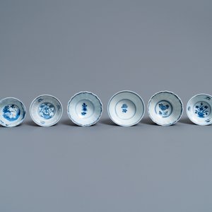 Eight Chinese blue and white cups and five saucers, Kangxi — photo 9