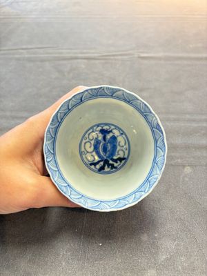 Eight Chinese blue and white cups and saucers, Kangxi mark, 19th C. — foto 21