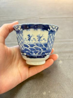 Eight Chinese blue and white cups and saucers, Kangxi mark, 19th C. — foto 26