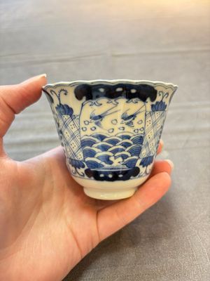 Eight Chinese blue and white cups and saucers, Kangxi mark, 19th C. — foto 56