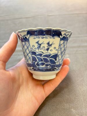 Eight Chinese blue and white cups and saucers, Kangxi mark, 19th C. — foto 62