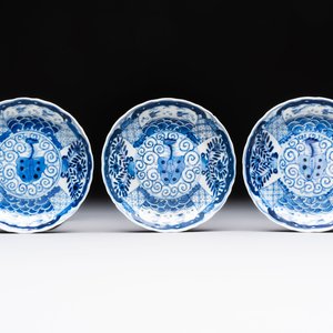 Eight Chinese blue and white cups and saucers, Kangxi mark, 19th C. — foto 14