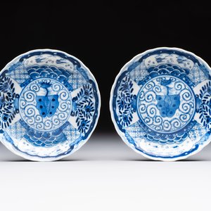 Eight Chinese blue and white cups and saucers, Kangxi mark, 19th C. — foto 18