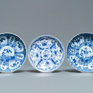 Eight Chinese blue and white cups and saucers, Kangxi — 照片 5
