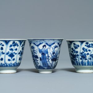 Eight Chinese blue and white cups and saucers, Kangxi — 照片 6