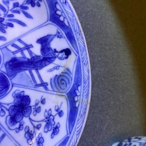 Eight Chinese blue and white cups and saucers, Kangxi — 照片 10