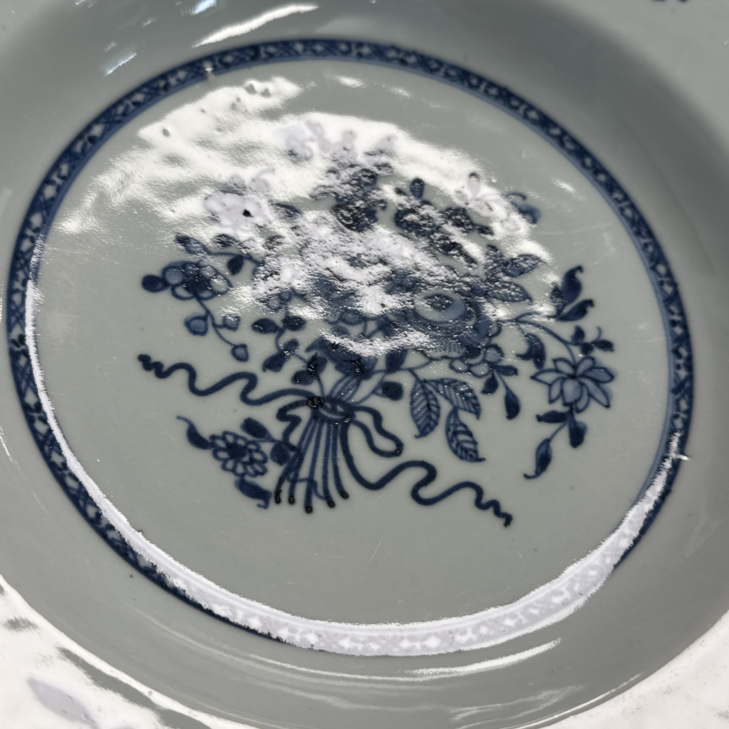 Eight Chinese blue and white plates and an Imari-style dish — photo 84