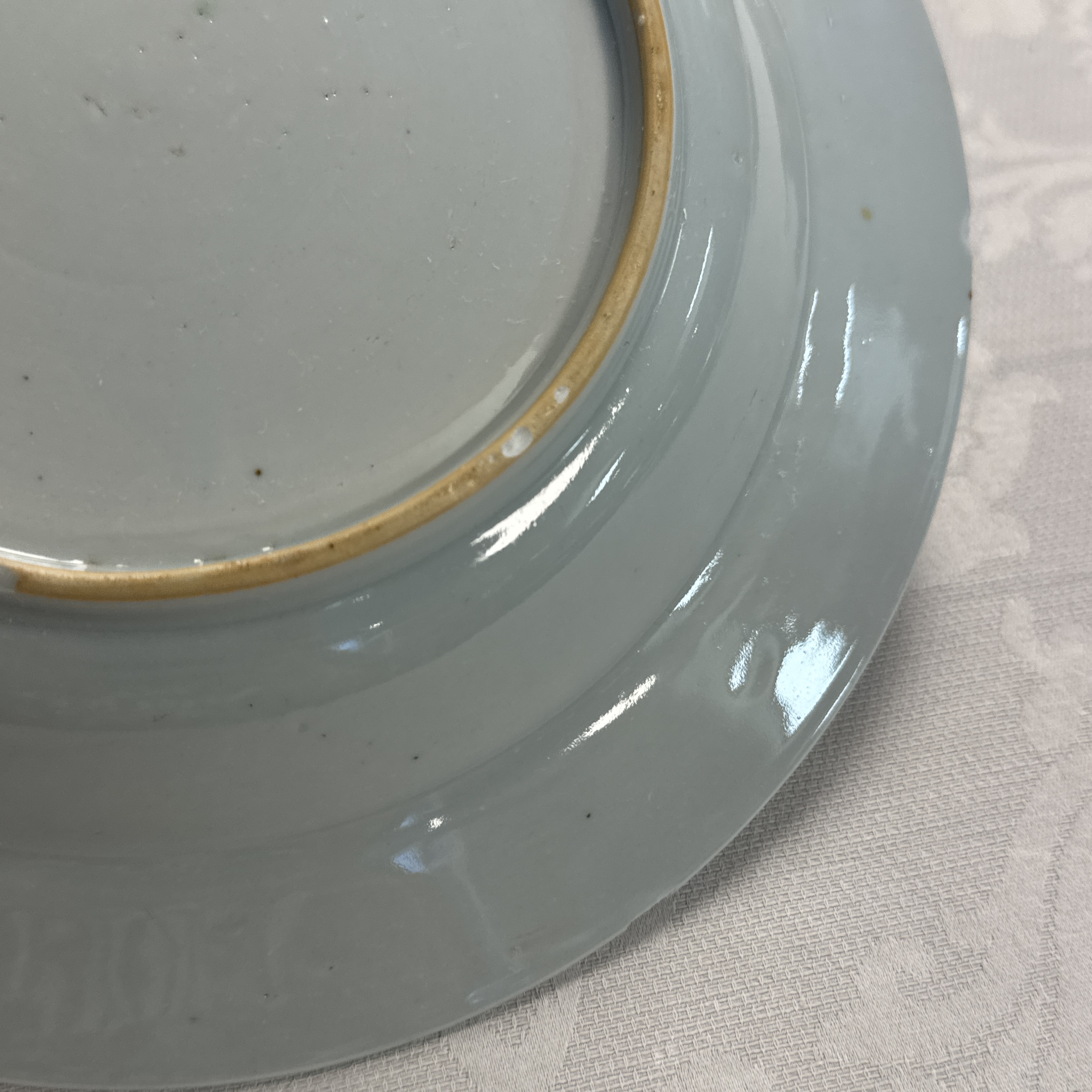 Eight Chinese blue and white plates and an Imari-style dish — photo 90